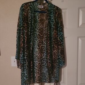 Leopard Print Sheer Kimono Jacket